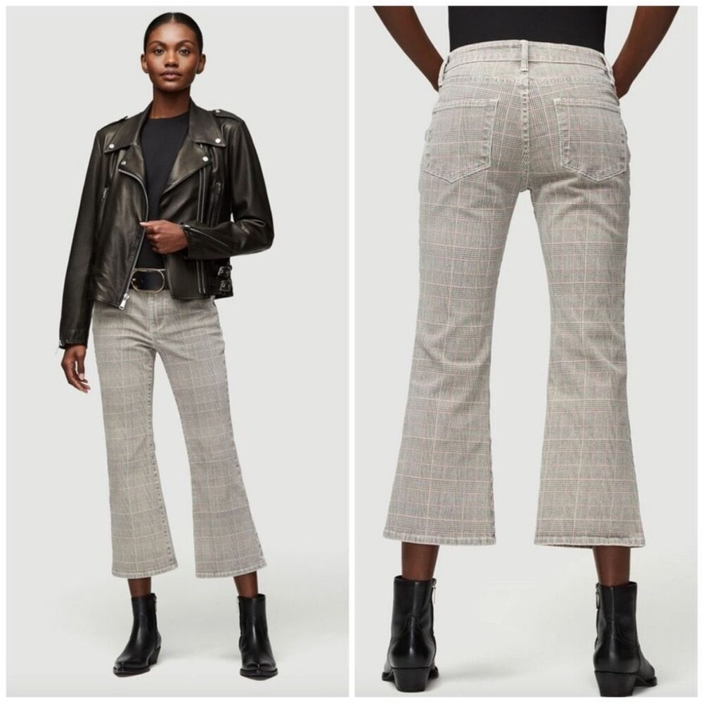 Frame - Le Cropped Mini Boot Plaid